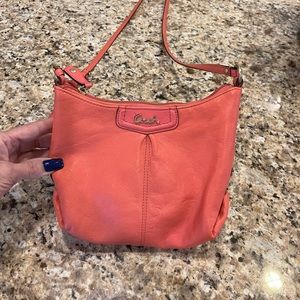 Mini Coach coral cross body purse